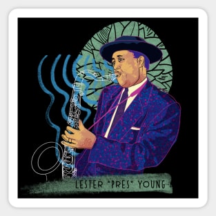 Jazz legend Lester Young Sticker